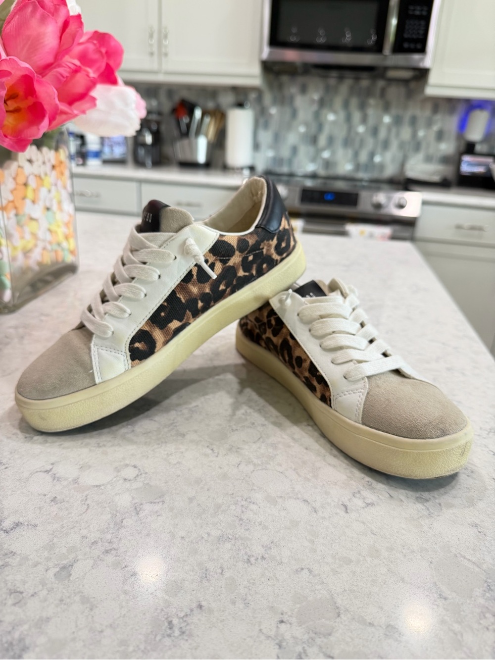 Steve Madden Leopard Print Low-Top Sneakers with White & Black Accents